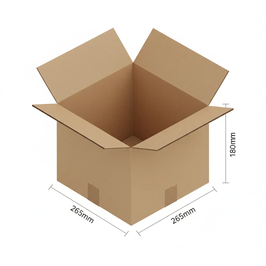 10Pcs 265mmX265mmX180mm Heavy Duty Double Wall Cardboard Boxes