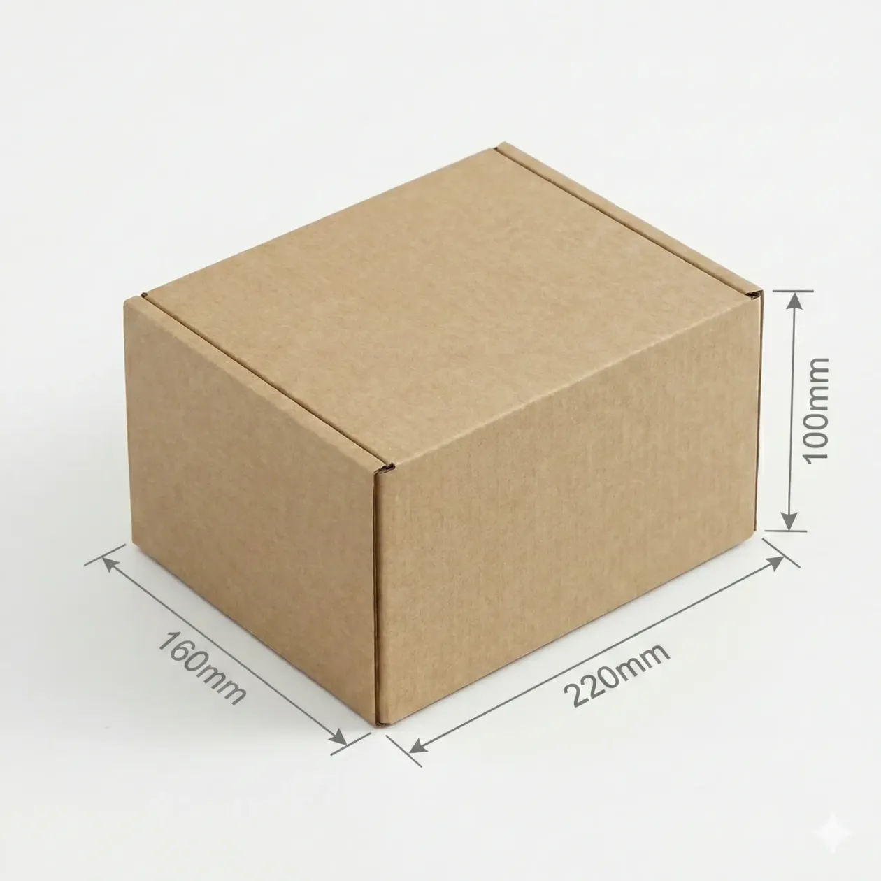 50Pcs 220mmX160mmX100mm Kraft Mailing Box