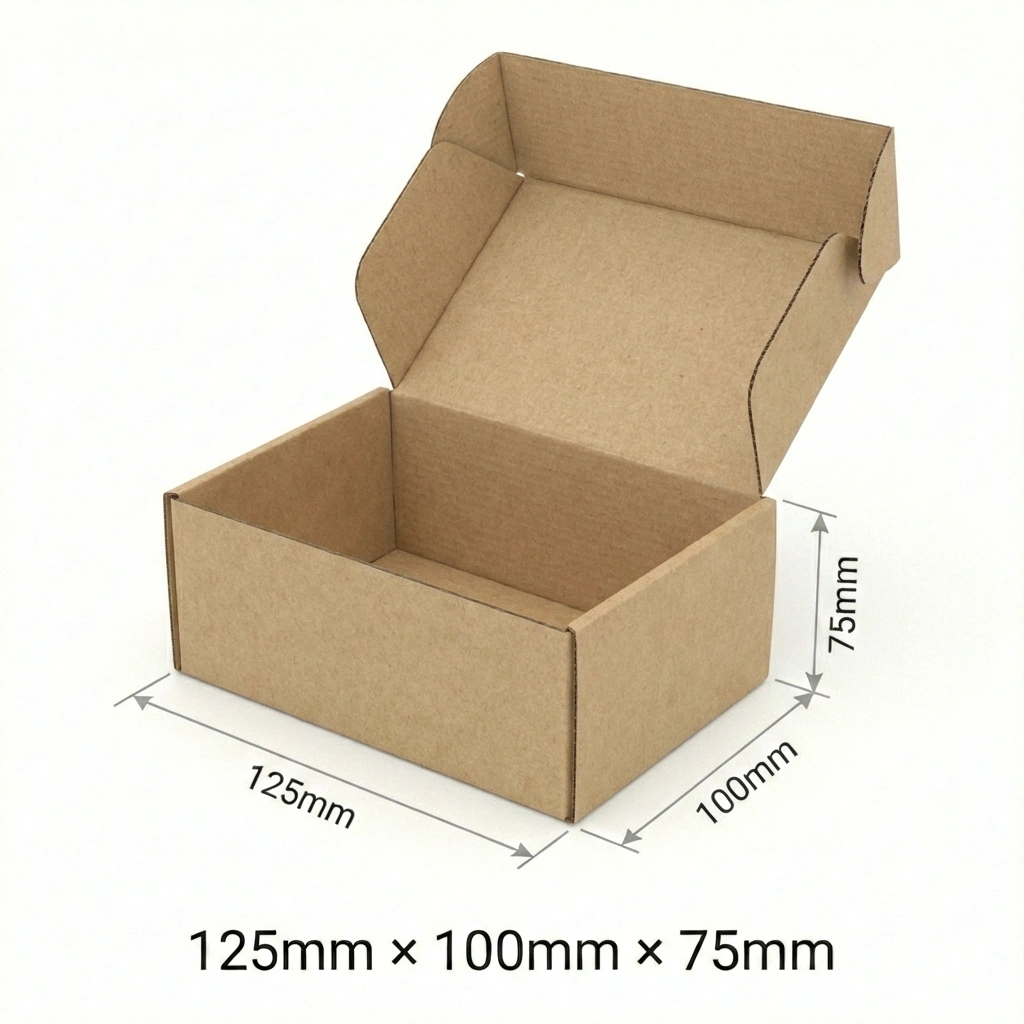 50Pcs 125mmX100mmX75mm Kraft Mailing Box