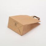 Manufacturer Cost Price Food Grade Flat Handle Cheap Gift Shopping Kraft Paper Bag Printed Custom With Your Own Logo - Image 2