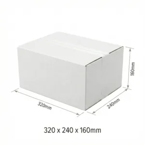 320x240x160mm - White, Single Wall, 50/Piece