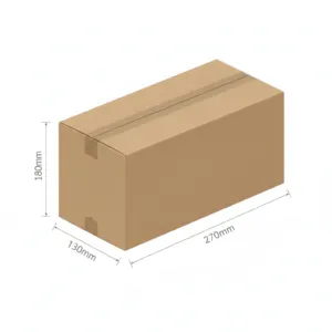 270x130x180mm - Kraft, Double Wall, 10/Piece