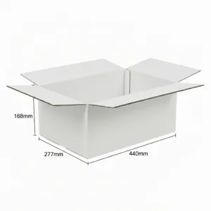 440x277x168mm - White, Single Wall, 25/Piece