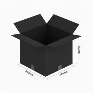 500x440x350mm - Black, Single Wall, 25/Piece