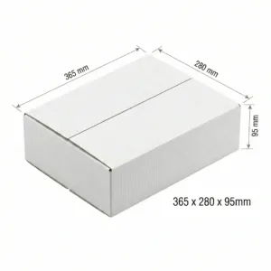 365x280x95mm - White, Single Wall, 50/Piece