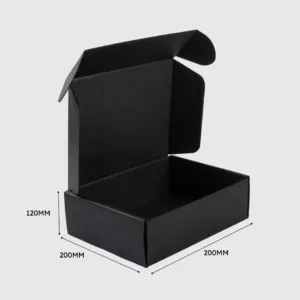Black Die Cut Mailing Boxes 200x200x120mm