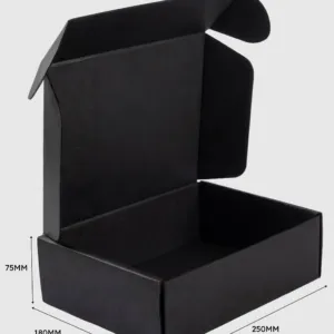 Black Die Cut Mailing Boxes 250x180x75mm