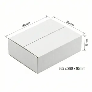 A4 Mailing Boxes - White, 50 Pcs/Carton, Single Wall, 365x280x95mm