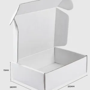 White Die Cut Mailing Boxes 250x180x75mm