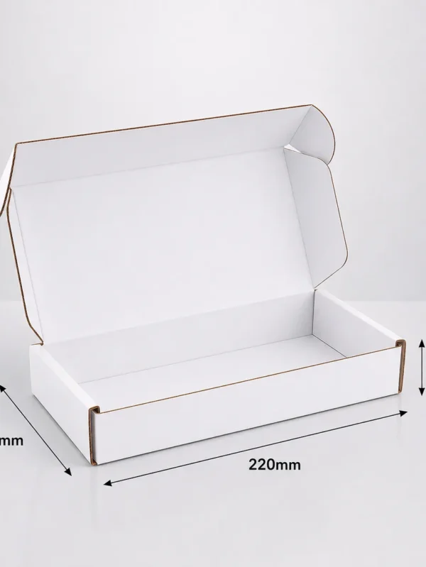 220x145x35mm white mailing box