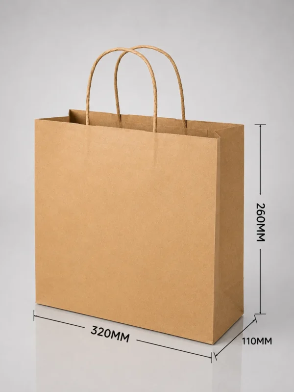320mmX260mmX110mm Shopping Bag Kraft