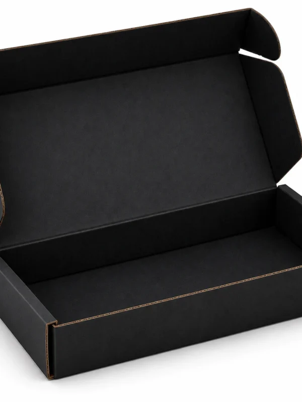 black die cut mailing box
